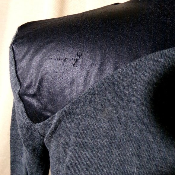 FULL TILT Cardigan Sweater XS Gray black pleather trim Open front Lightweight LS - Picture 8 of 11